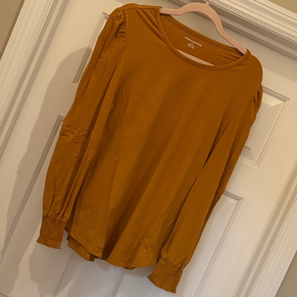 Amazon Essentials Mustard Long Sleeve Top